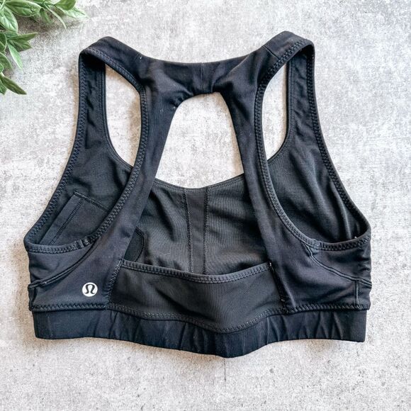 Lululemon Black Medium Support Sports Bra Size 6 - Picture 2 of 4